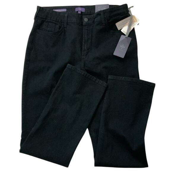 NYDJ Marilyn Jeans Womens 14 Straight Leg Stretch Dark Wash Streetwear Denim NWT - Picture 3 of 12